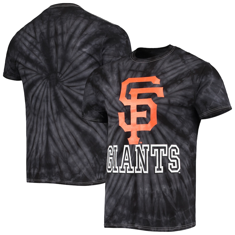 Men's San Francisco Giants Stitches Black Spider Tie-Dye T-Shirt