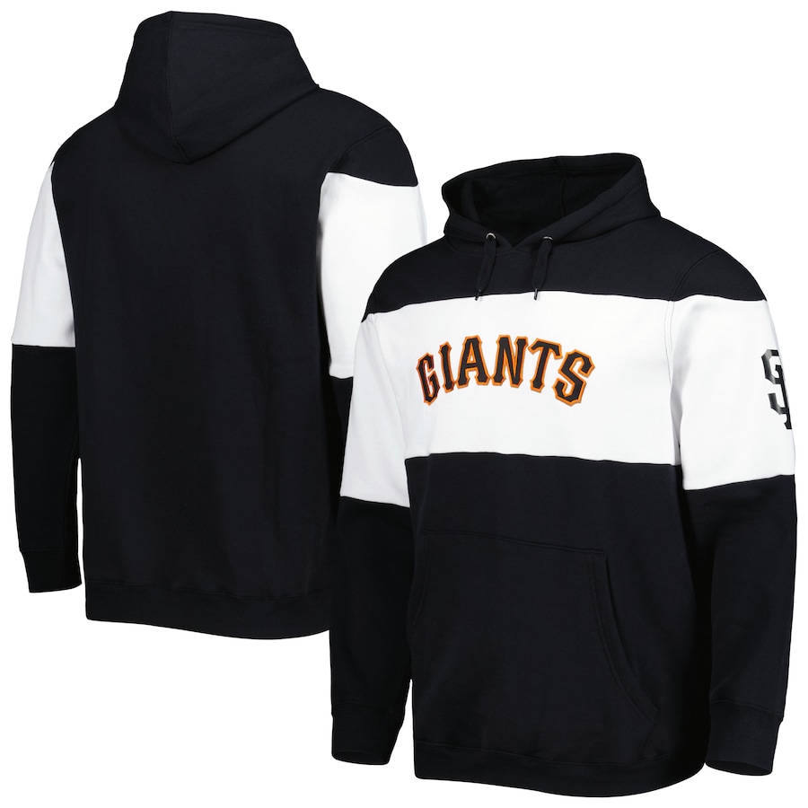Men's San Francisco Giants Stitches Black/White Stripe Pullover Hoodie Men's San Francisco Giants Stitches Black/White Stripe Pullover Hoodie