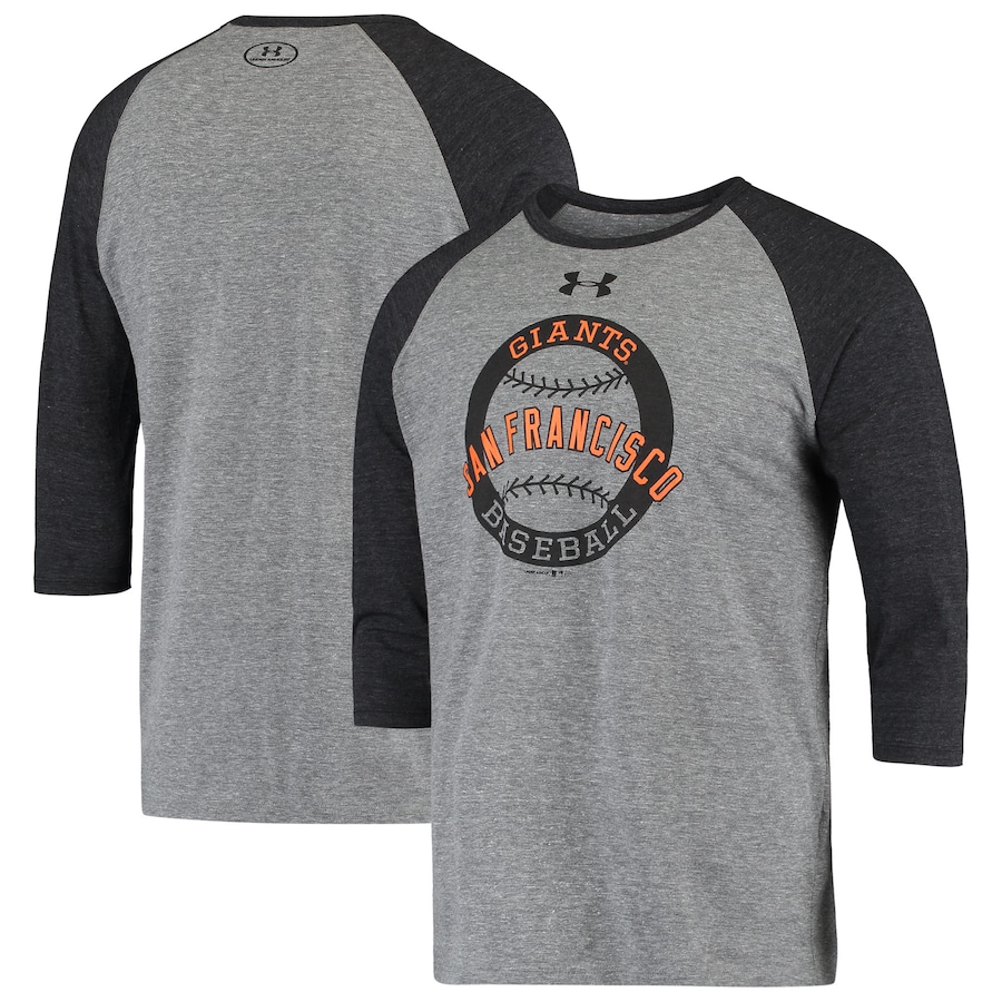 Men's San Francisco Giants Under Armour Heathered Charcoal Circle Logo Raglan T-Shirt Men's San Francisco Giants Under Armour Heathered Charcoal Circle Logo Raglan T-Shirt