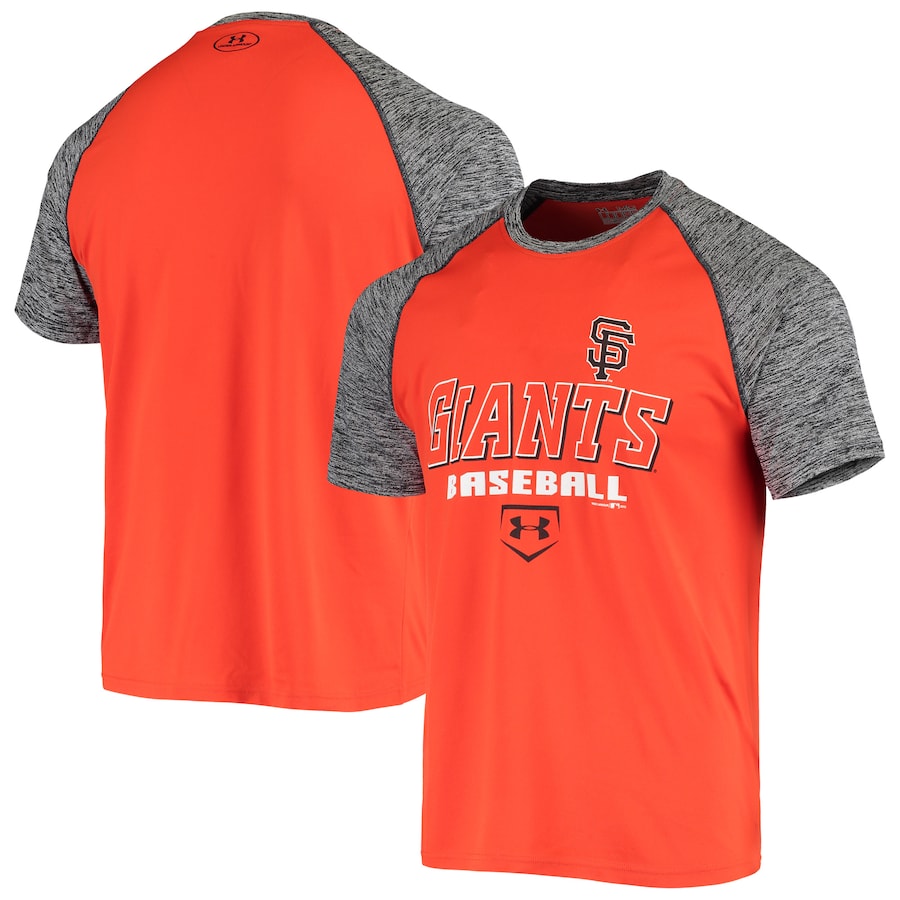 Men's San Francisco Giants Under Armour Orange Twist Performance Raglan T-Shirt