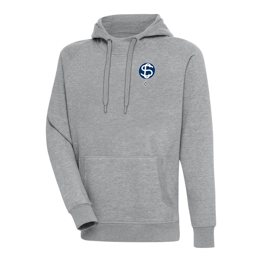 Men's Santa Clara Leopardos Antigua Heather Gray Victory Pullover Hoodie
