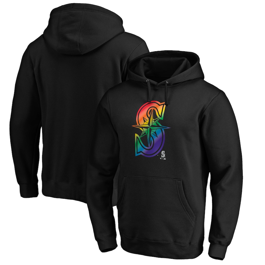 Men's Seattle Mariners Black Team Pride Logo Pullover Hoodie Men's Seattle Mariners Black Team Pride Logo Pullover Hoodie