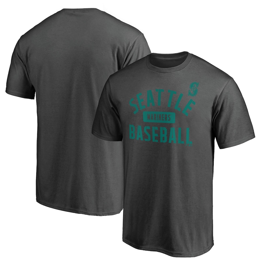 Men's Seattle Mariners Charcoal Iconic Primary Pill T-Shirt