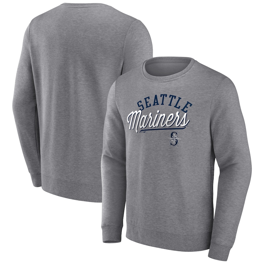 Men's Seattle Mariners Heather Gray Simplicity Pullover Sweatshirt Men's Seattle Mariners Heather Gray Simplicity Pullover Sweatshirt