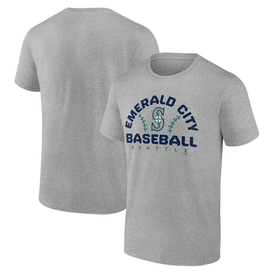 Men's Seattle Mariners Heather Gray Team Go For Two T-Shirt