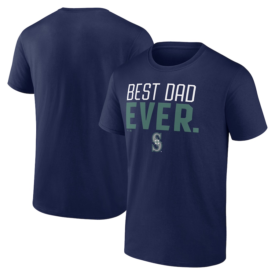 Men's Seattle Mariners Navy Best Dad Ever T-Shirt