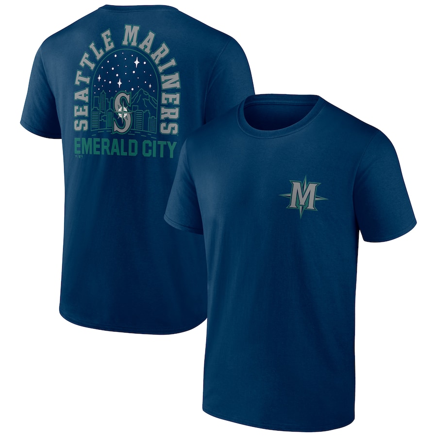 Men's Seattle Mariners Navy Emerald City Bring It T-Shirt Men's Seattle Mariners Navy Emerald City Bring It T-Shirt