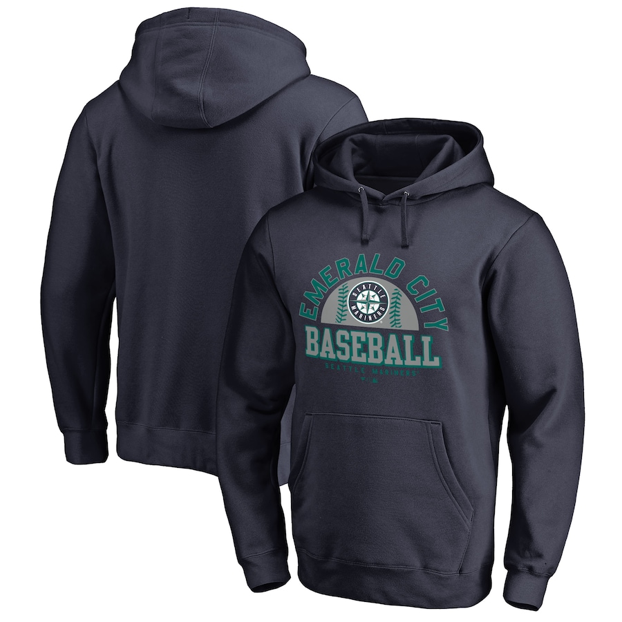 Men's Seattle Mariners Navy Hometown Collection Cascadia Pullover Hoodie