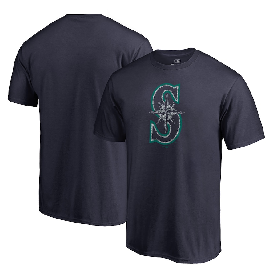 Men's Seattle Mariners Navy Static Logo T-Shirt
