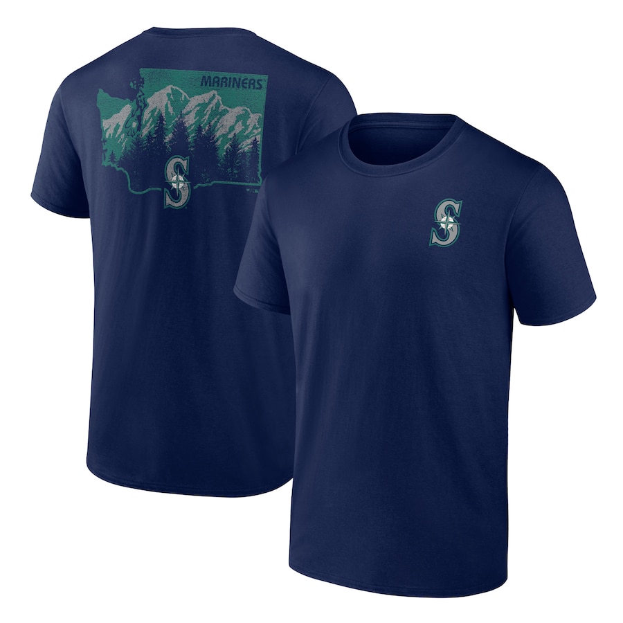 Men's Seattle Mariners Navy Team Hometown Collection Washington State T-Shirt