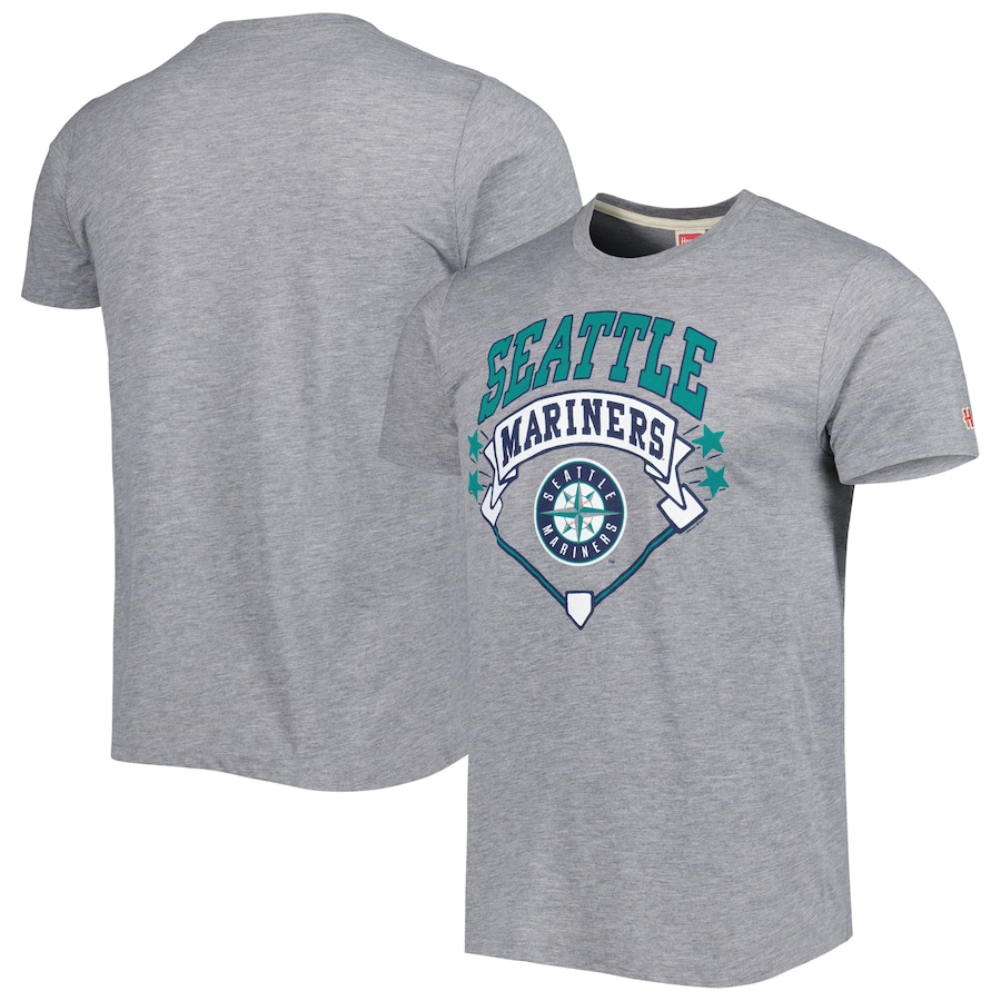 Men's Seattle Mariners Homage Gray Diamond Tri-Blend T-Shirt Men's Seattle Mariners Homage Gray Diamond Tri-Blend T-Shirt