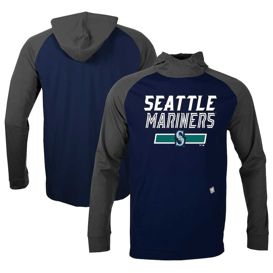 Men's Seattle Mariners Levelwear Navy/Charcoal Uproar Undisputed Pullover Hoodie Men's Seattle Mariners Levelwear Navy/Charcoal Uproar Undisputed Pullover Hoodie