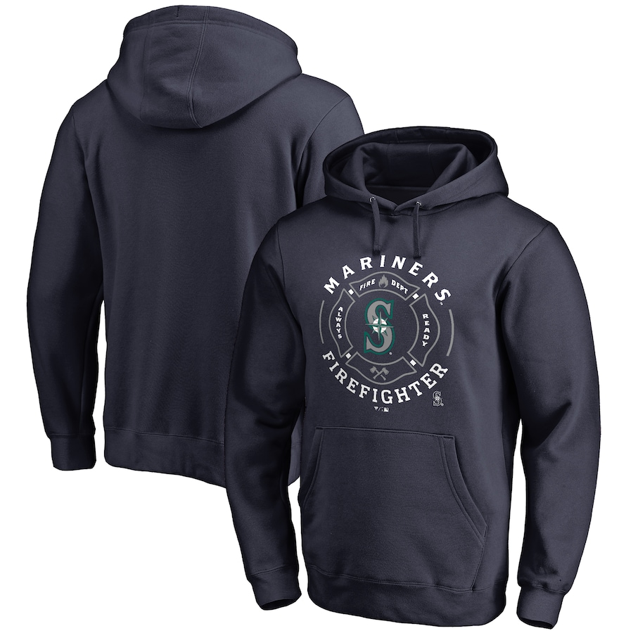 Men's Seattle Mariners Navy Firefighter Pullover Hoodie Men's Seattle Mariners Navy Firefighter Pullover Hoodie