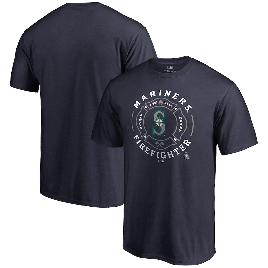 Men's Seattle Mariners Navy Firefighter T-Shirt Men's Seattle Mariners Navy Firefighter T-Shirt