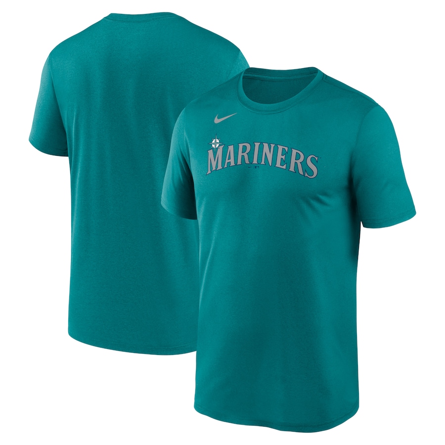 Men's Seattle Mariners Nike Aqua New Legend Wordmark T-Shirt Men's Seattle Mariners Nike Aqua New Legend Wordmark T-Shirt