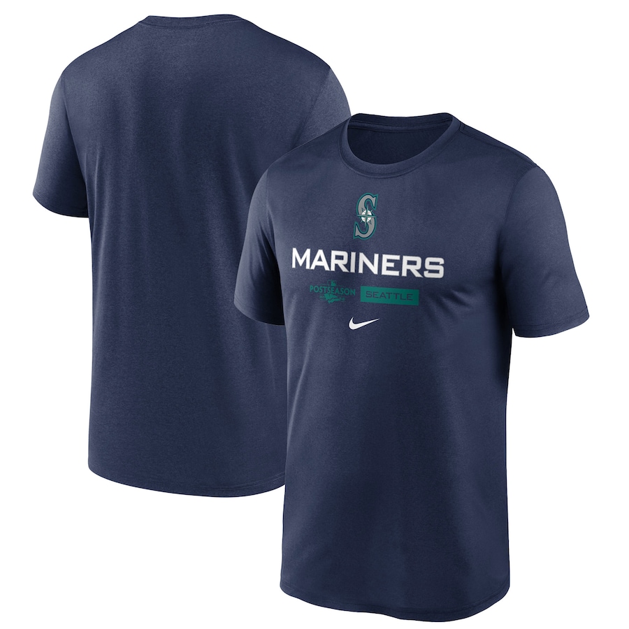 Men's Seattle Mariners Nike Navy 2022 Postseason Authentic Collection Dugout T-Shirt Men's Seattle Mariners Nike Navy 2022 Postseason Authentic Collection Dugout T-Shirt