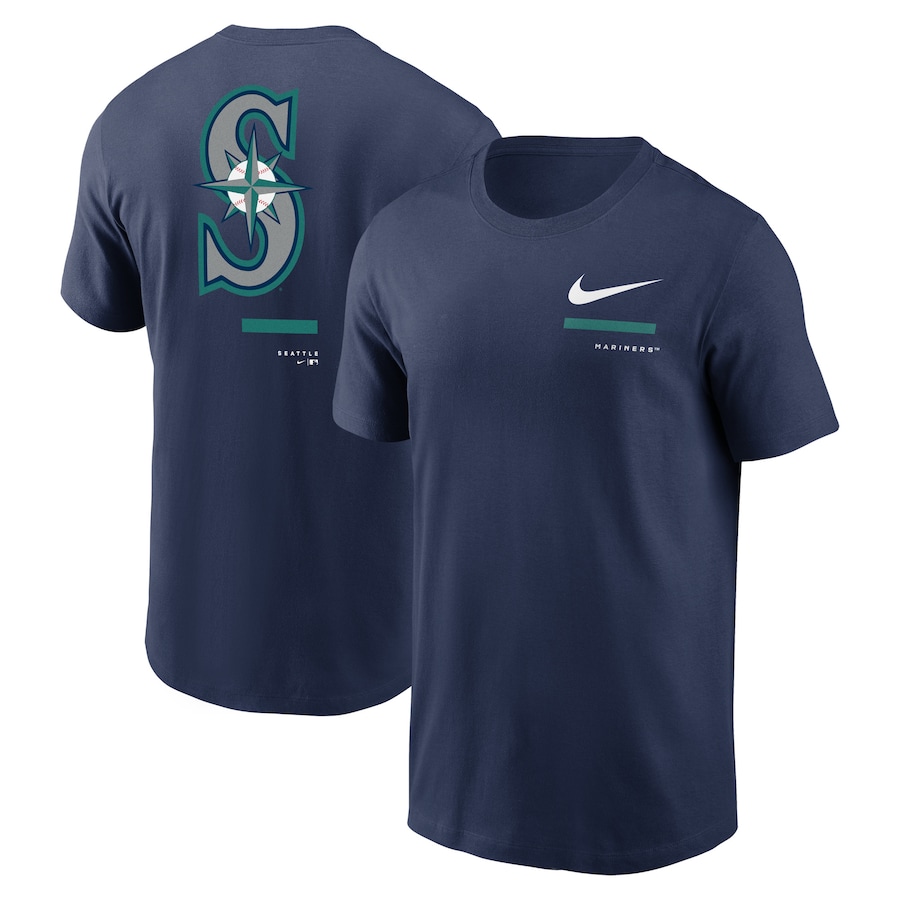 Men's Seattle Mariners Nike Navy Over the Shoulder T-Shirt Men's Seattle Mariners Nike Navy Over the Shoulder T-Shirt