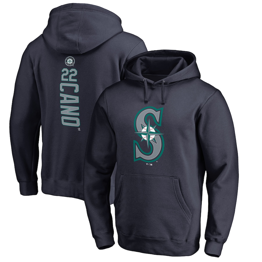 Men's Seattle Mariners Robinson Cano Navy Backer Pullover Hoodie
