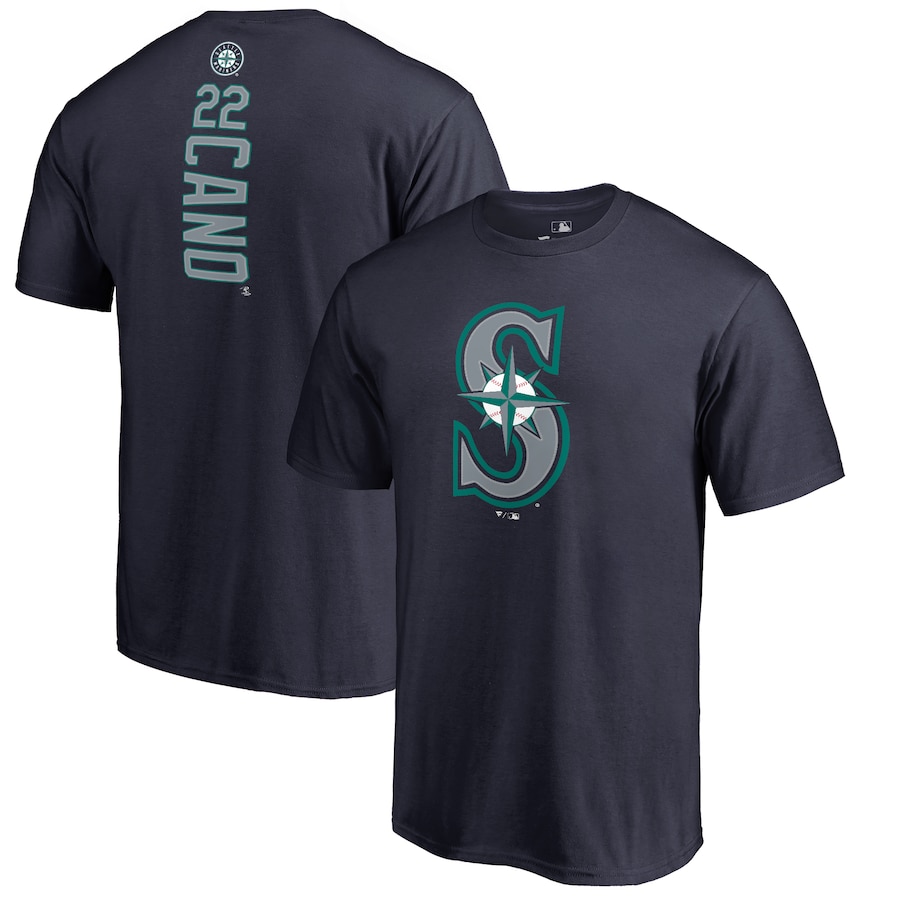 Men's Seattle Mariners Robinson Cano Navy Backer T-Shirt