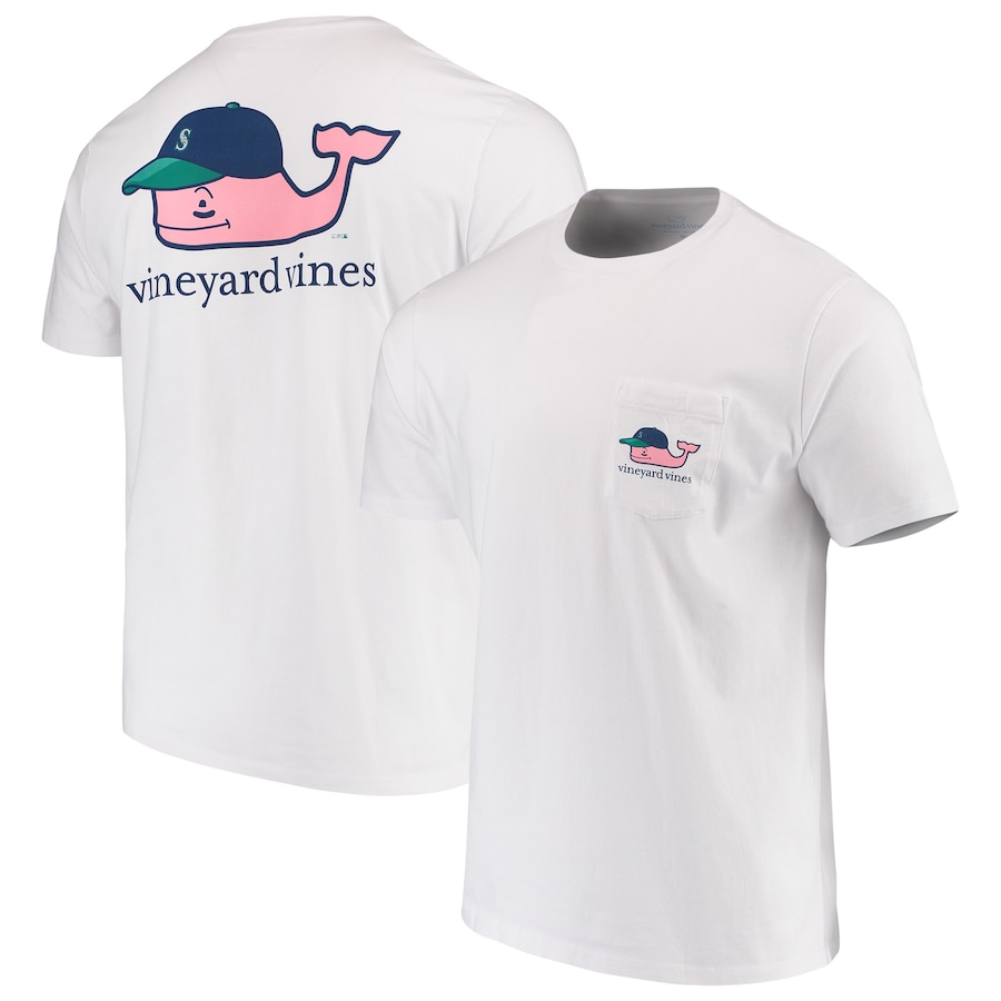Men's Seattle Mariners Vineyard Vines White Baseball Cap T-Shirt Men's Seattle Mariners Vineyard Vines White Baseball Cap T-Shirt