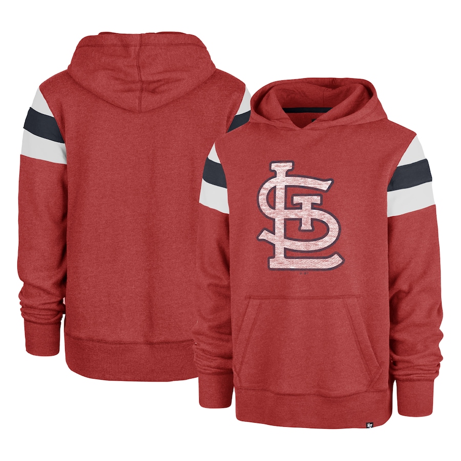 Men's St. Louis Cardinals '47 Heather Red Premier Nico Pullover Hoodie Men's St. Louis Cardinals '47 Heather Red Premier Nico Pullover Hoodie