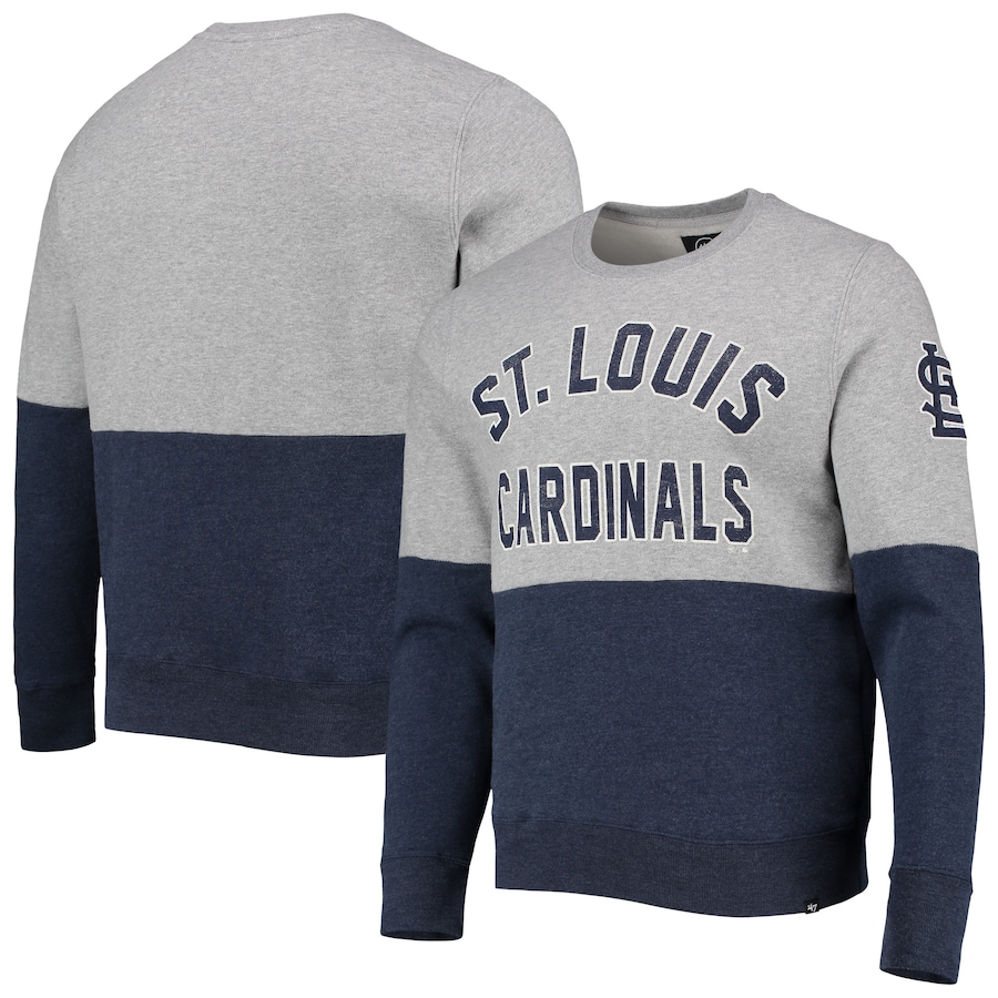 Men's St. Louis Cardinals '47 Heathered Gray/Heathered Navy Two-Toned Team Pullover Sweatshirt