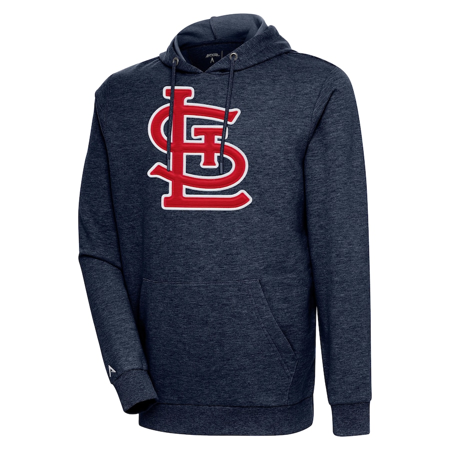 Men's St. Louis Cardinals Antigua Heather Navy Action Pullover Hoodie