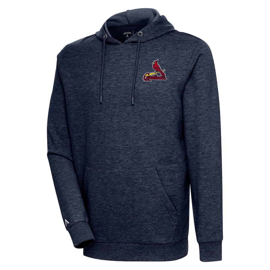 Men's St. Louis Cardinals Antigua Heather Navy Action Pullover Hoodie