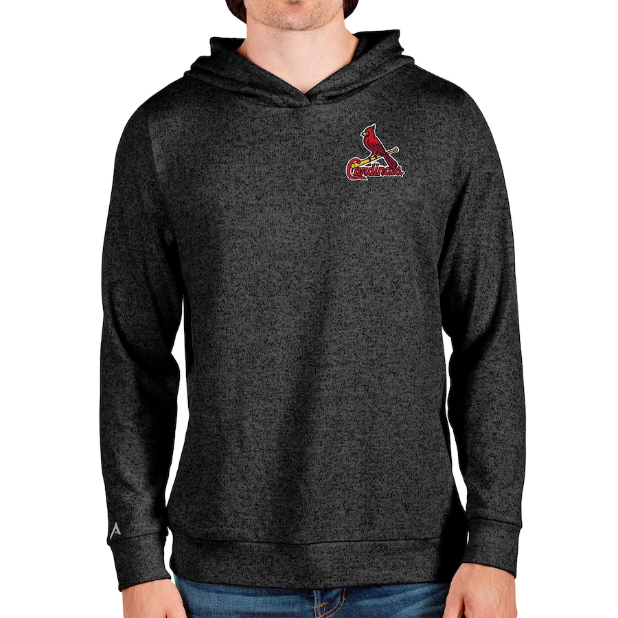 Men's St. Louis Cardinals Antigua Heathered Black Absolute Pullover Hoodie