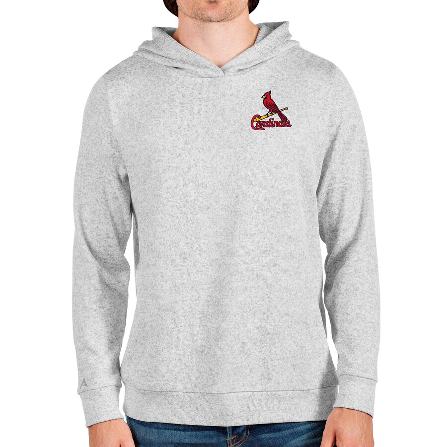 Men's St. Louis Cardinals Antigua Heathered Gray Absolute Pullover Hoodie