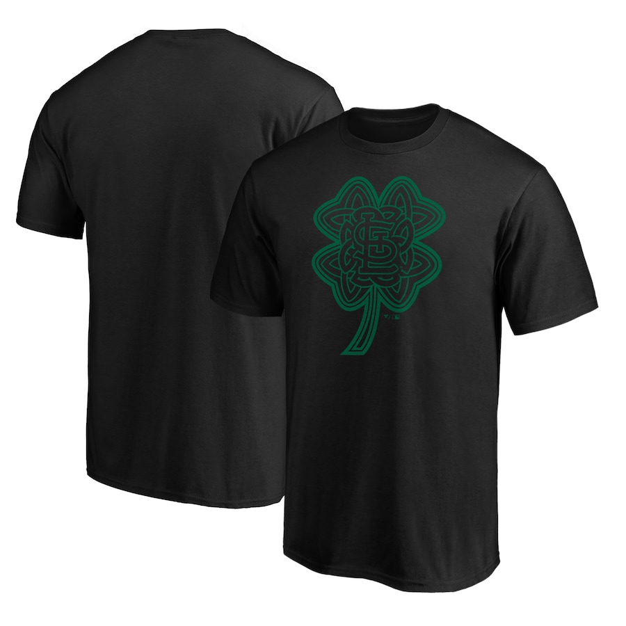 Men's St. Louis Cardinals Black St. Patrick's Day Celtic Charm T-Shirt Men's St. Louis Cardinals Black St. Patrick's Day Celtic Charm T-Shirt