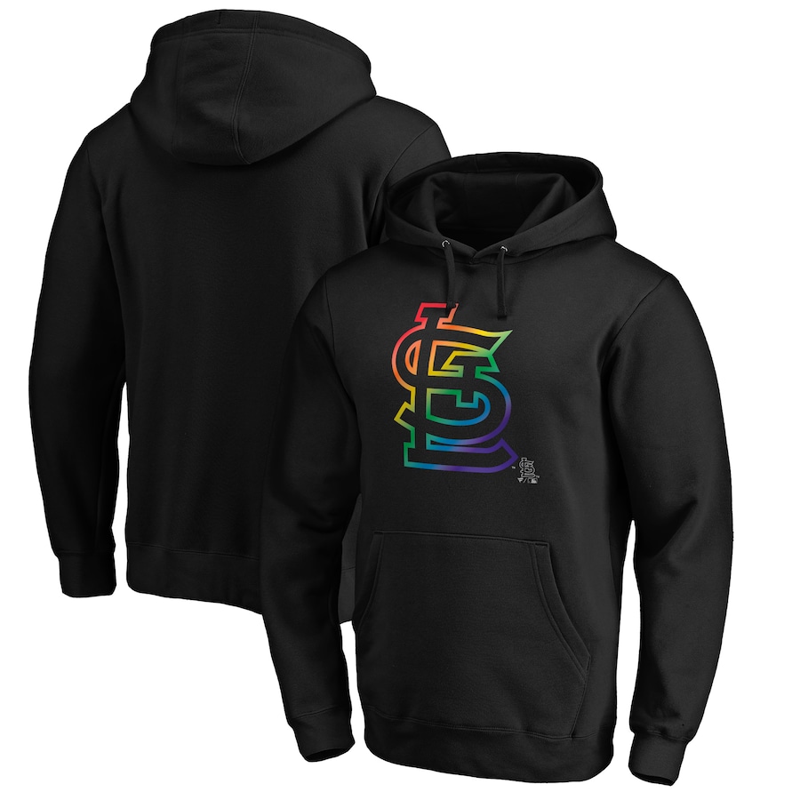 Men's St. Louis Cardinals Black Team Pride Logo Pullover Hoodie