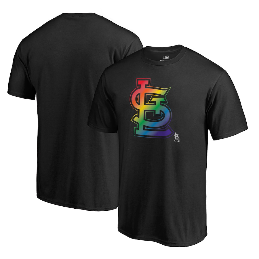 Men's St. Louis Cardinals Black Team Pride Logo T-Shirt