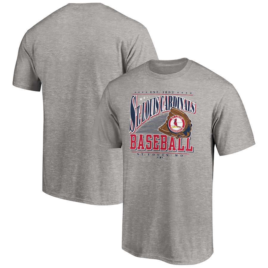Men's St. Louis Cardinals Heather Gray Cooperstown Collection Winning Time T-Shirt Men's St. Louis Cardinals Heather Gray Cooperstown Collection Winning Time T-Shirt