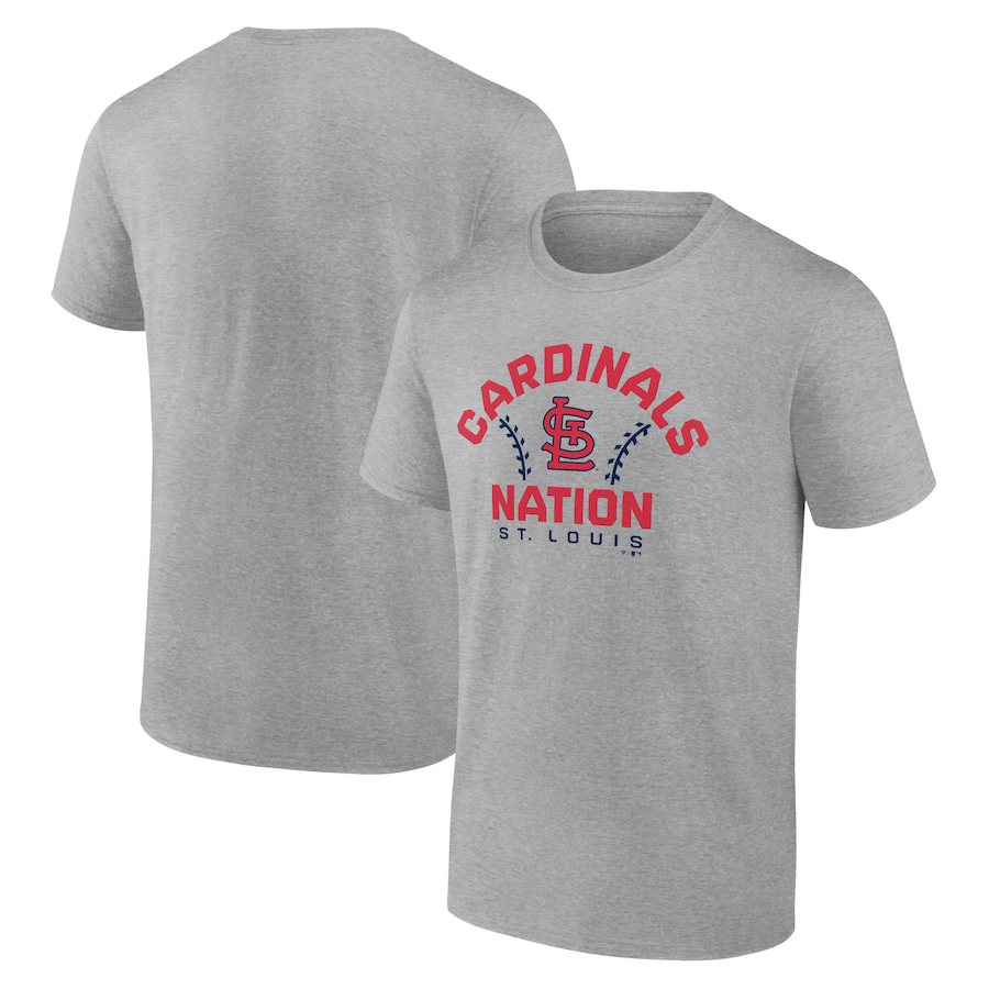 Men's St. Louis Cardinals Heather Gray Team Go For Two T-Shirt