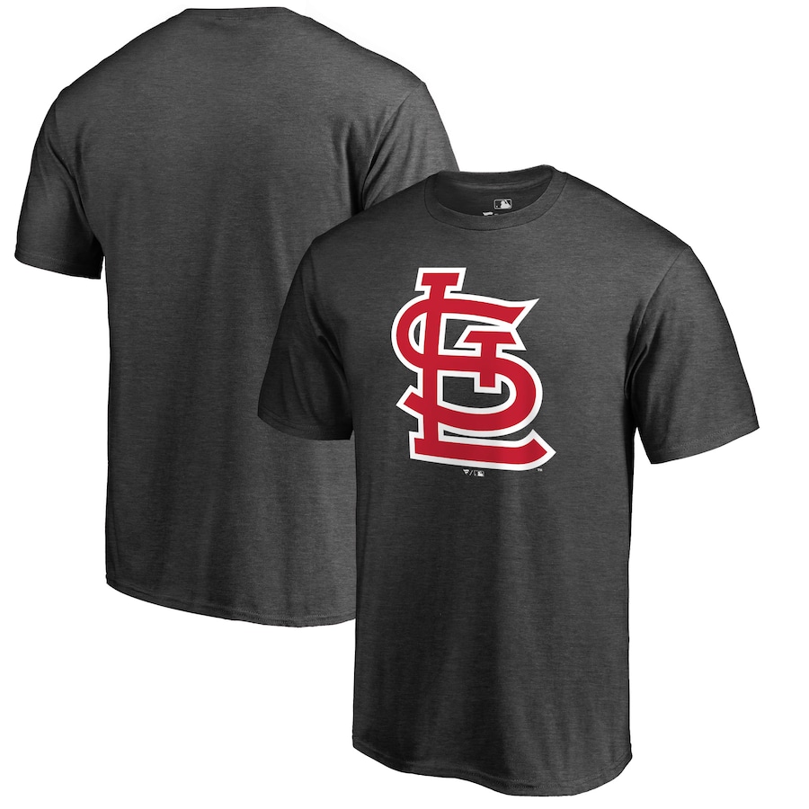 Men's St. Louis Cardinals Heathered Charcoal Primary Logo T-Shirt