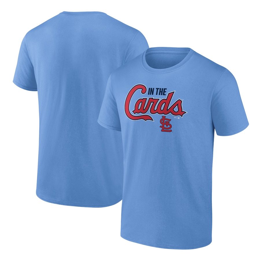 Men's St. Louis Cardinals Light Blue In The Cards Classic T-Shirt Men's St. Louis Cardinals Light Blue In The Cards Classic T-Shirt