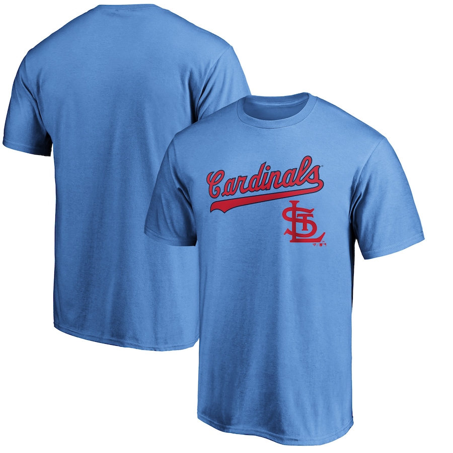 Men's St. Louis Cardinals Light Blue Team Cooperstown Collection Wahconah T-Shirt Men's St. Louis Cardinals Light Blue Team Cooperstown Collection Wahconah T-Shirt