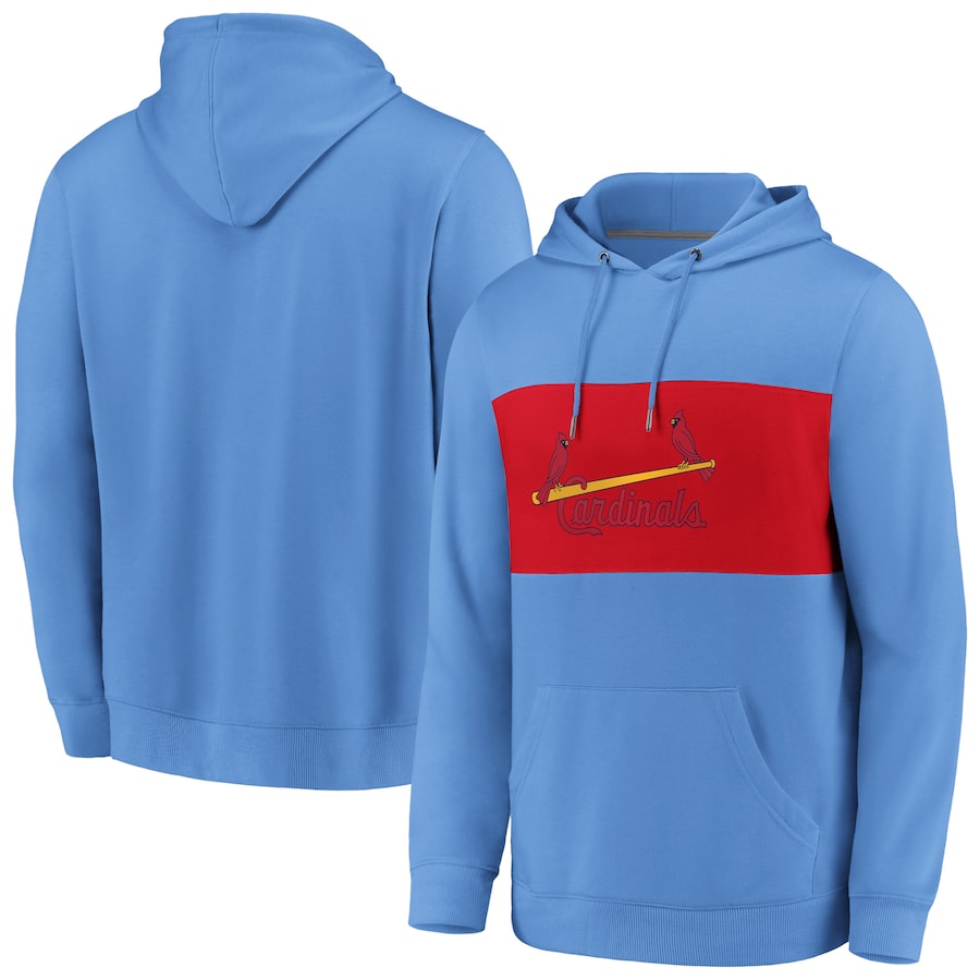 Men's St. Louis Cardinals Light Blue True Classics Faux Cashmere Pullover Hoodie Men's St. Louis Cardinals Light Blue True Classics Faux Cashmere Pullover Hoodie