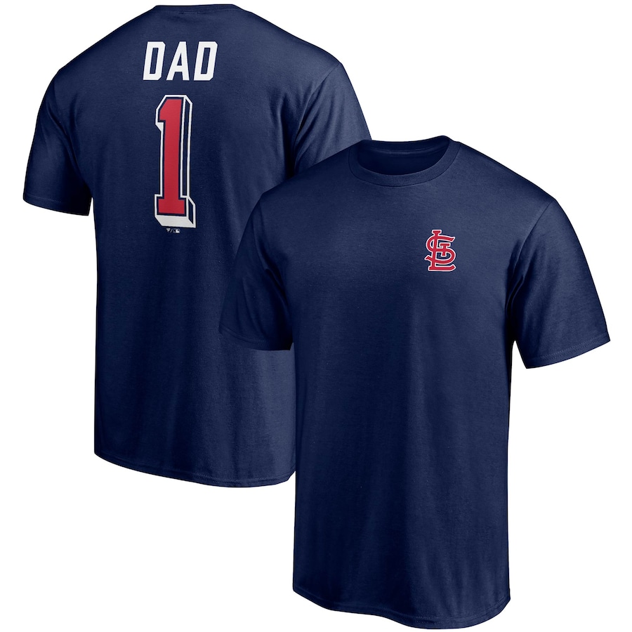Men's St. Louis Cardinals Navy Number One Dad Team T-Shirt