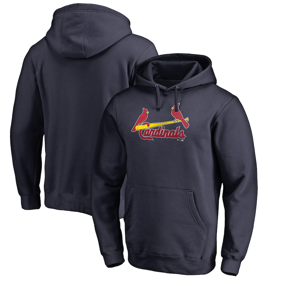 Men's St. Louis Cardinals Navy Official Wordmark Fitted Pullover Hoodie Men's St. Louis Cardinals Navy Official Wordmark Fitted Pullover Hoodie