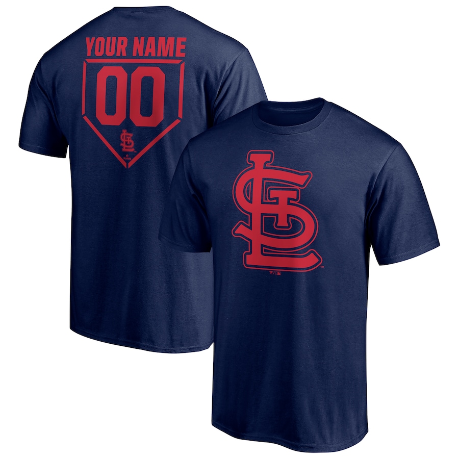 Men's St. Louis Cardinals Navy Personalized RBI Logo T-Shirt Men's St. Louis Cardinals Navy Personalized RBI Logo T-Shirt