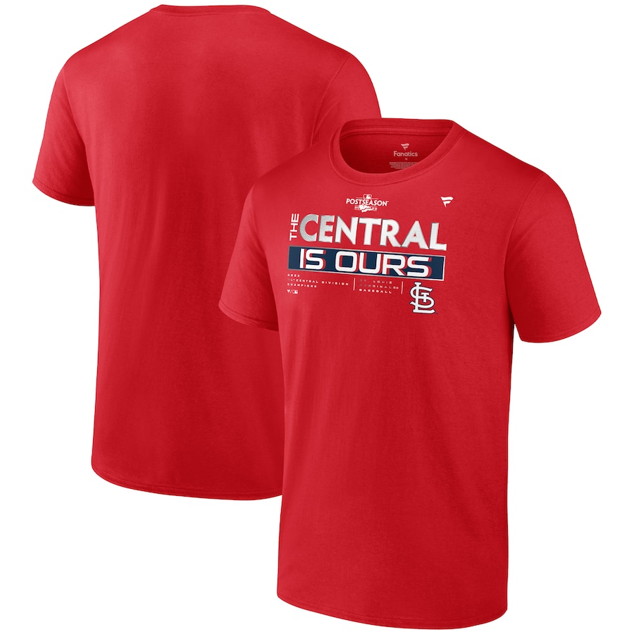 Men's St. Louis Cardinals Red 2022 NL Central Division Champions Locker Room T-Shirt
