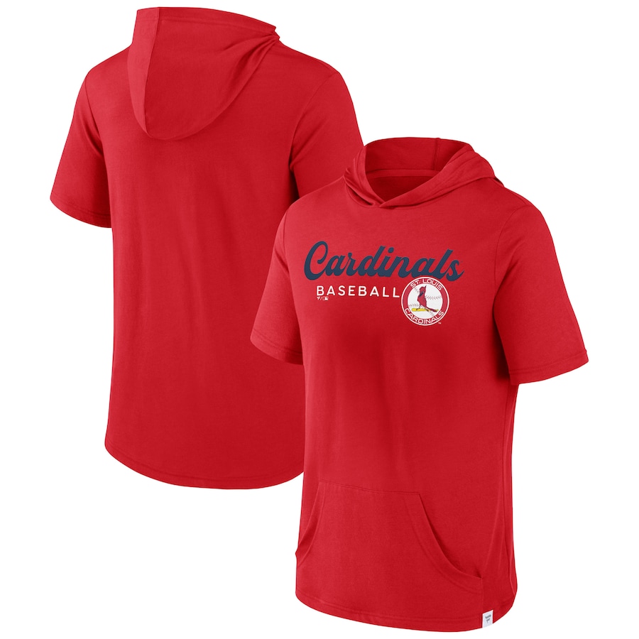 Men's St. Louis Cardinals Red Offensive Strategy Short Sleeve Pullover Hoodie Men's St. Louis Cardinals Red Offensive Strategy Short Sleeve Pullover Hoodie