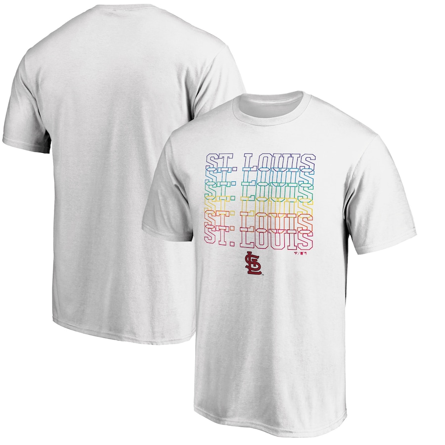 Men's St. Louis Cardinals White City Pride T-Shirt Men's St. Louis Cardinals White City Pride T-Shirt