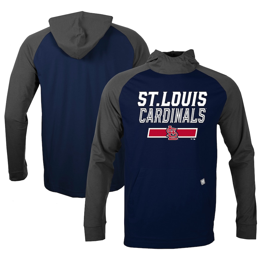 Men's St. Louis Cardinals Levelwear Navy/Charcoal Uproar Undisputed Pullover Hoodie