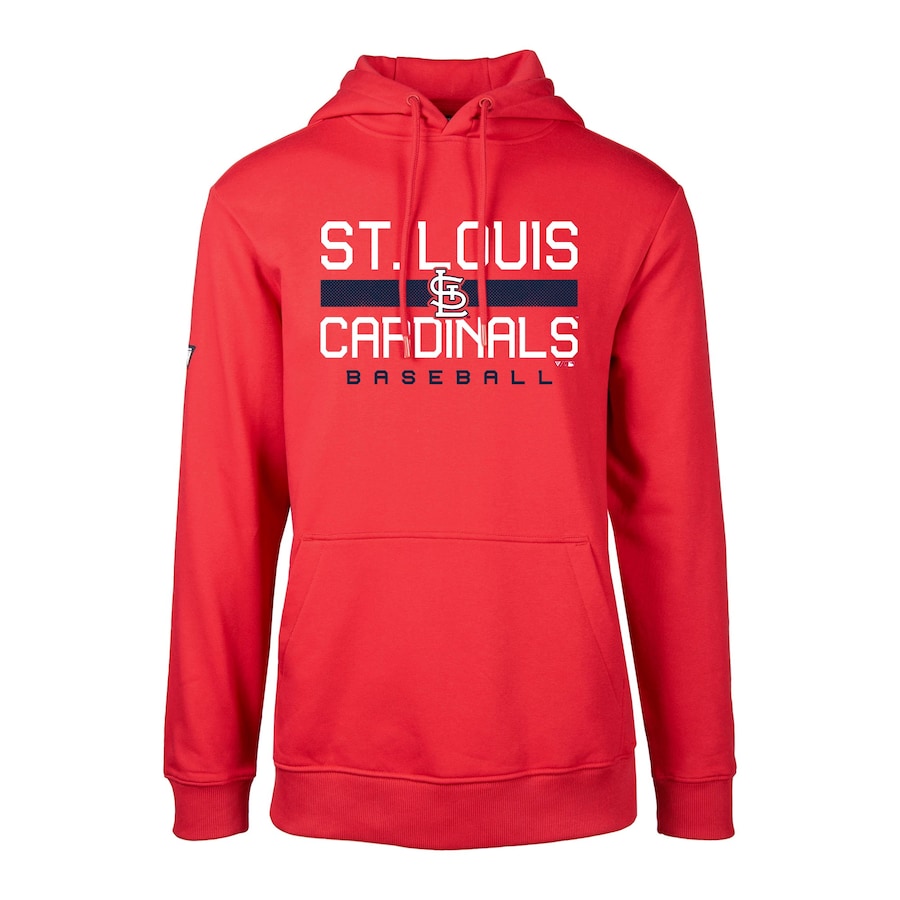 Men's St. Louis Cardinals Levelwear Red Podium Dugout Fleece Hoodie Men's St. Louis Cardinals Levelwear Red Podium Dugout Fleece Hoodie