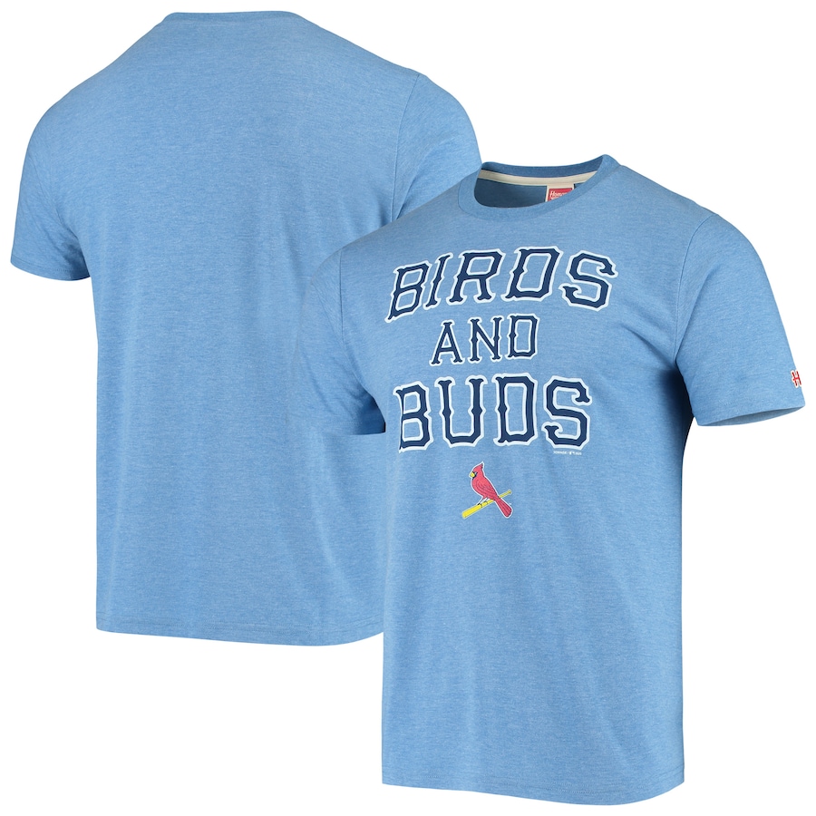 Men's St. Louis Cardinals Light Blue Hyperlocal Tri-Blend T-Shirt