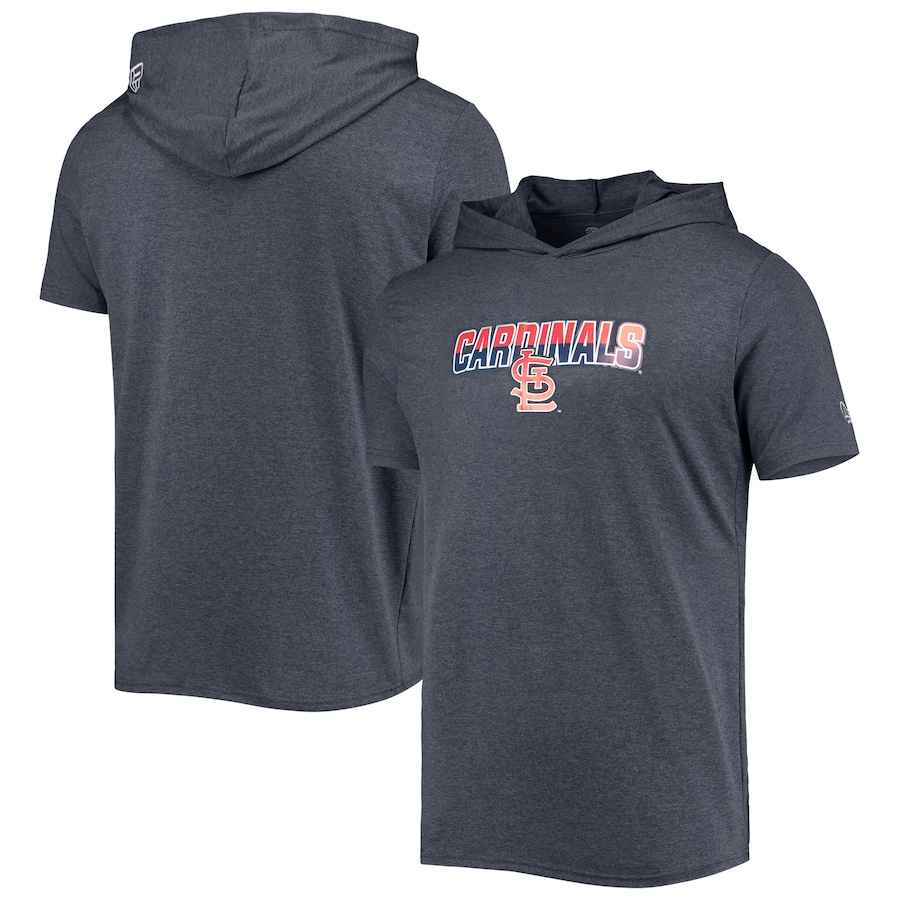 Men's St. Louis Cardinals New Era Heathered Navy Hoodie T-Shirt