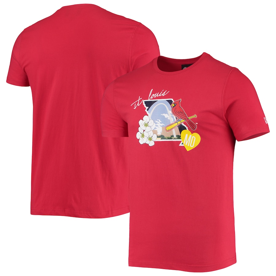 Men's St. Louis Cardinals New Era Red City Cluster T-Shirt Men's St. Louis Cardinals New Era Red City Cluster T-Shirt